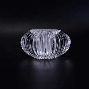 Sunny tealight empty round crystal candle glass container