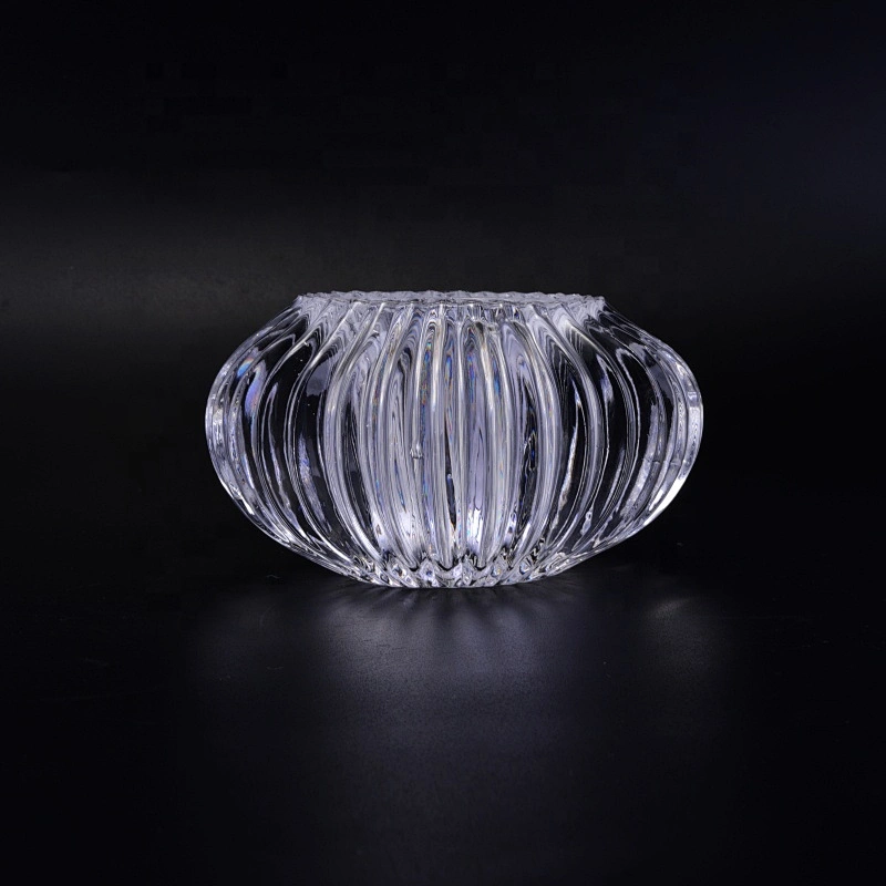 Sunny tealight empty round crystal candle glass container