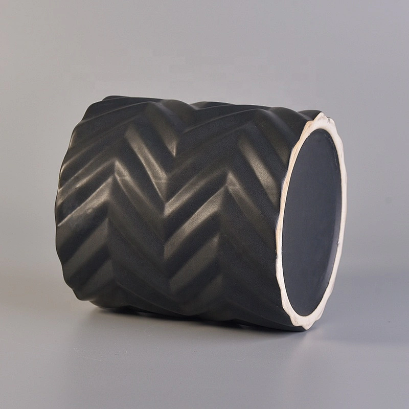 Geo cut cylinder plating ceramic votive candle container customized candle vessel wedding centerpieces supplier