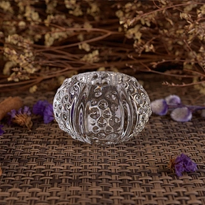 Coast glass candle holder embossed ball home decoration wholesale