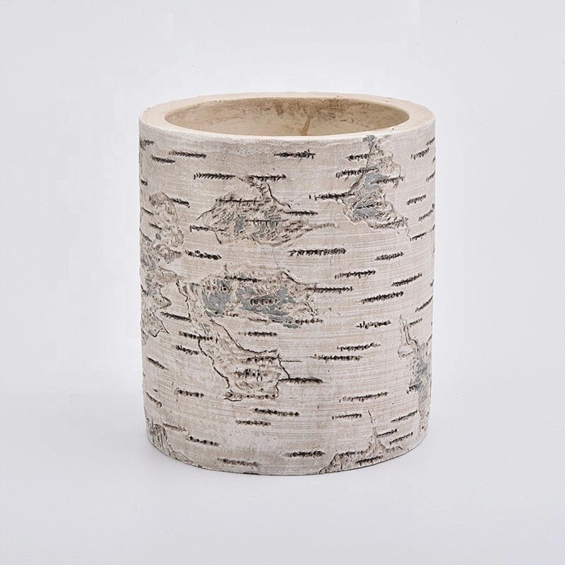 12oz Map Pattern Concrete Candle Holders Cement Jar for Soy Wax Home Decor Wholesales