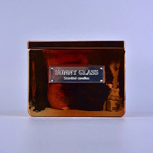 10oz 12oz 16oz Sunny luxury empty gold tealight glass candle jars with lids