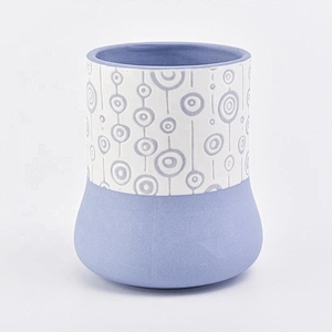 Blue glazed custom candle scented votive holder church ceramic jars party decoration suppliers