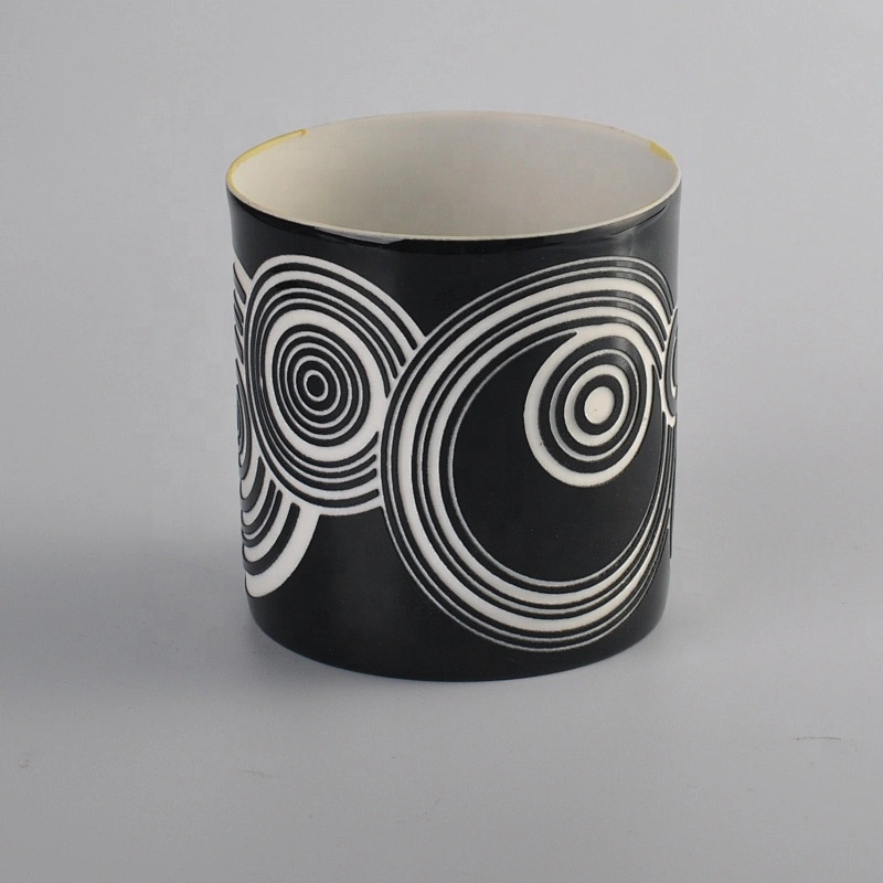 Home decoration Christmas round painted black candle holders