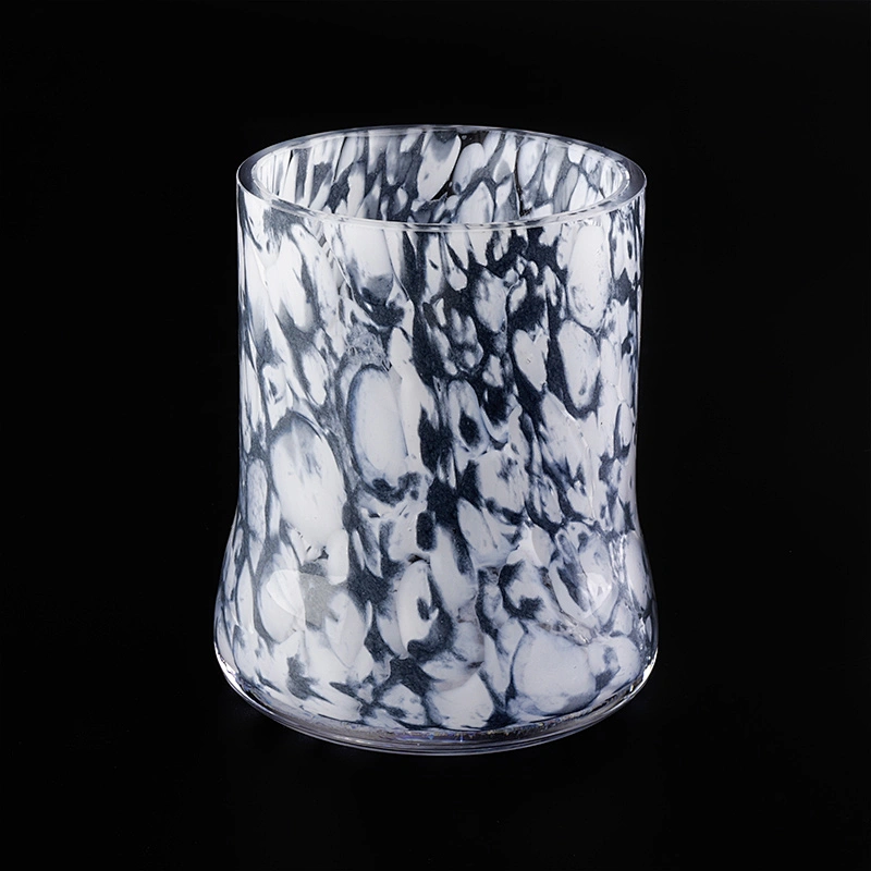 spotted glass jars unique color mixed candle vessel