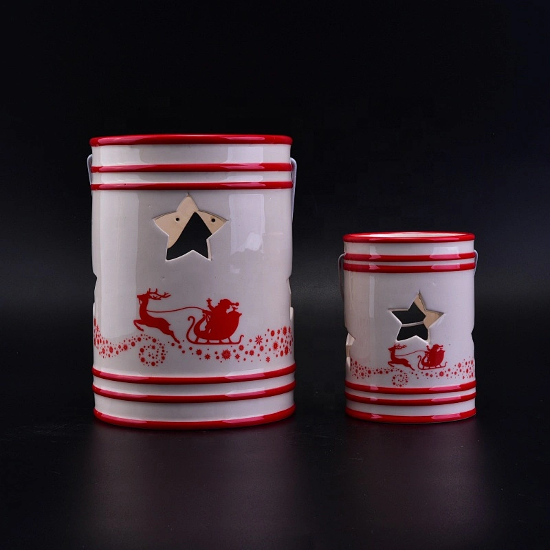 Wholesales Christmas ceramic candle holders festival decoration