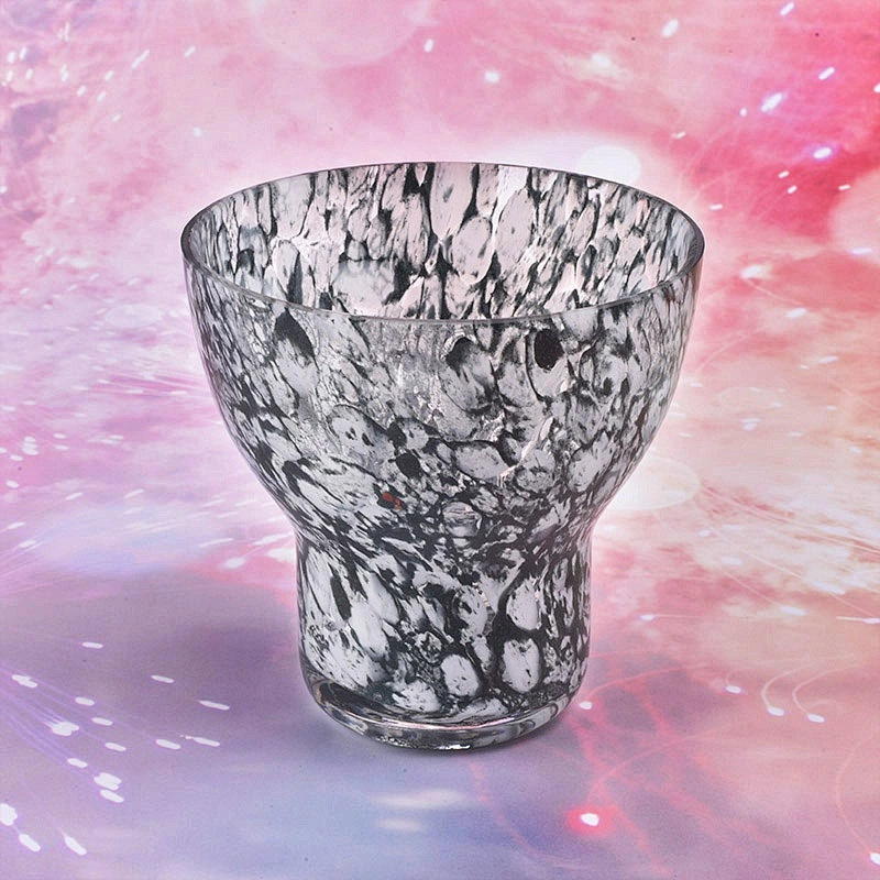 Wholesale irregular glass candle holders snake skin home decoration