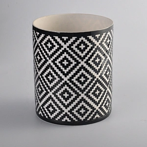 Wedding table decor black ceramic jar candle making supplies