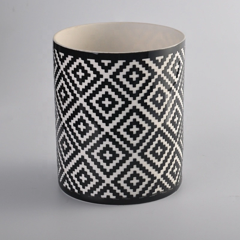 Wedding table decor black ceramic jar candle making supplies