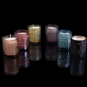 Luxury empty decorative glass jar gold candle 8oz