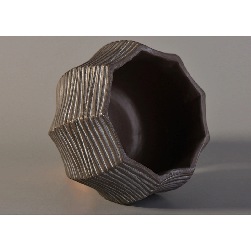 Geometric grey cement candle holders  factory