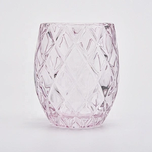Luxury Crystal glass candle vessel transparent glass candle holder home decor
