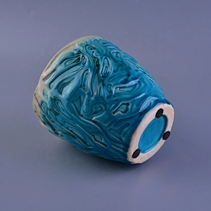 10oz 20oz Bulk vintage blue candle ceramic jars