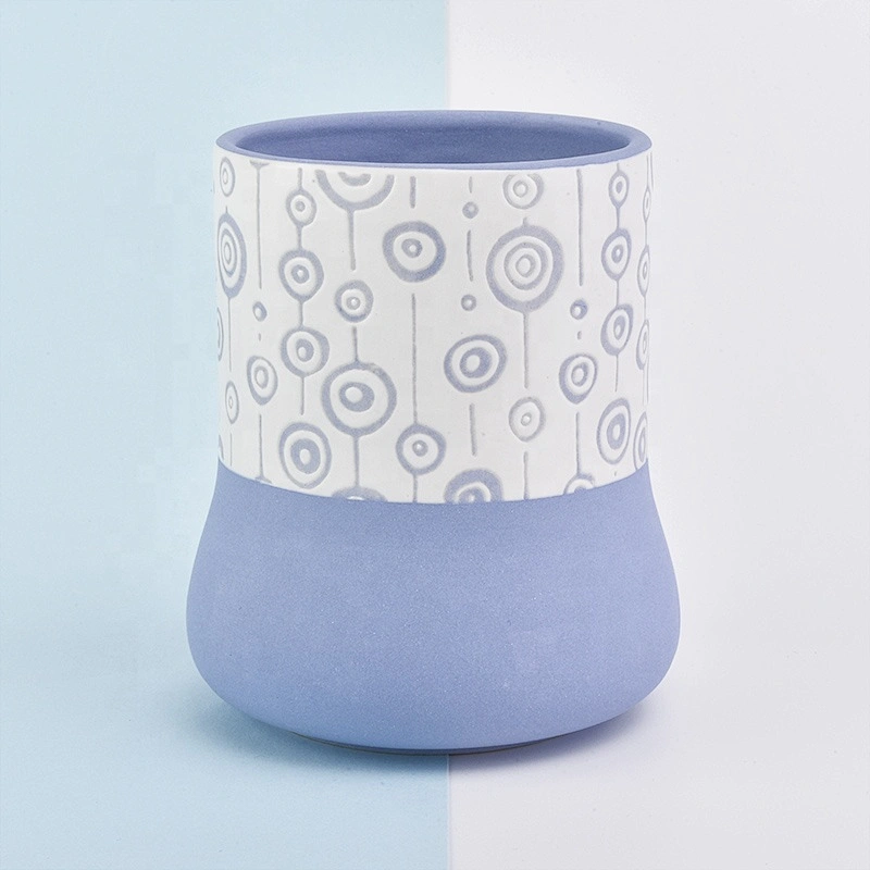 Blue glazed custom candle scented votive holder church ceramic jars party decoration suppliers