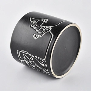 high quality 8X9cm matte black candle glass jar with lid