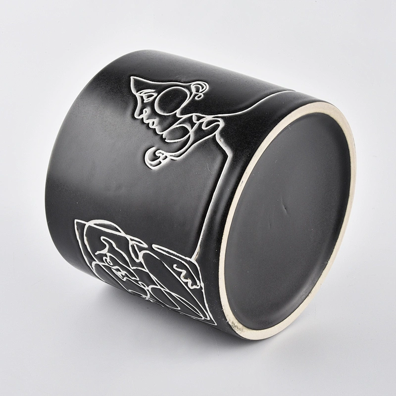 high quality 8X9cm matte black candle glass jar with lid