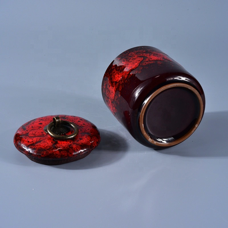 Custom luxury ceramic candle holders with lid home decor