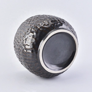 Wholesale Reaction Glazed Ceramic Candle Jar Round Home Decoration