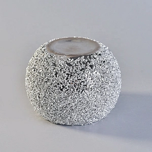 Silver Sandy Glass Ball Glass Candle Holders Home Decoration