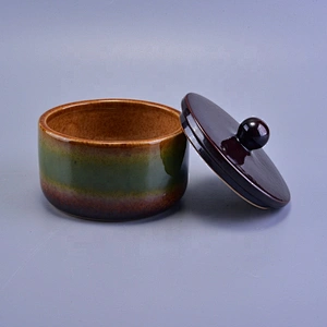 500ml Unique ceramic tealight candle holders with lid factory