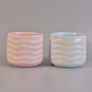 Personalized handmade scented ceramic candle containers home decoration use
