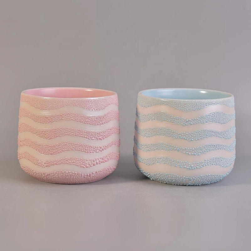 Personalized handmade scented ceramic candle containers home decoration use