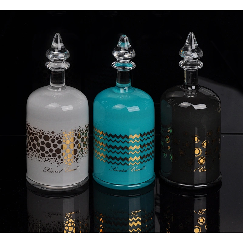 Luxury colorful candle glass holder doom 10oz 20oz