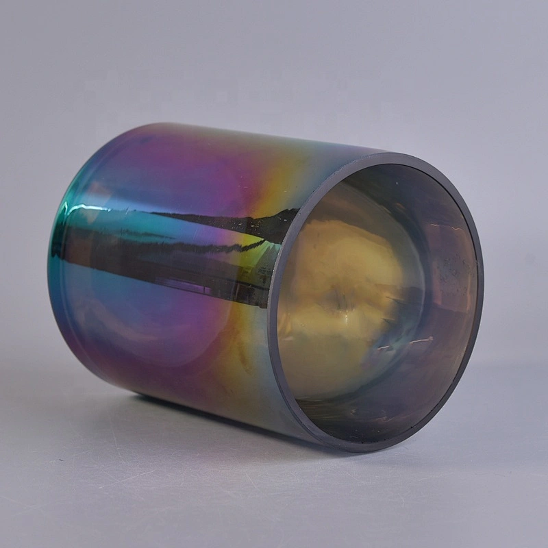 Cylinder gradient color customized candle jars glass candle holder wedding centerpieces wholesales