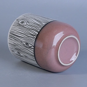 Customized enamel candle holder cylinder candle container home decor