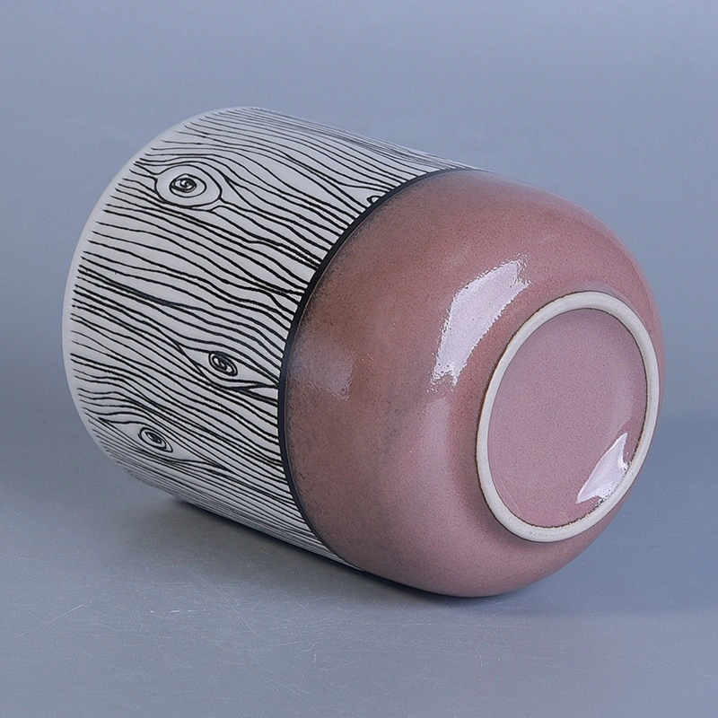 Customized enamel candle holder cylinder candle container home decor