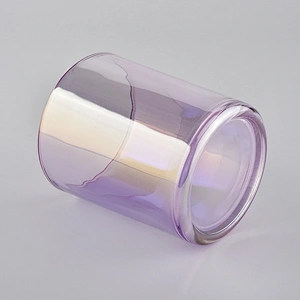 electroplated shiny glass for candle making, fancy glass candle jar