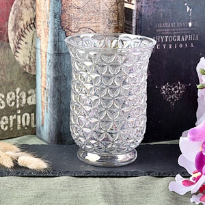 Luxury high plating tea light candle container tea light glass candle jars with base home decor factory