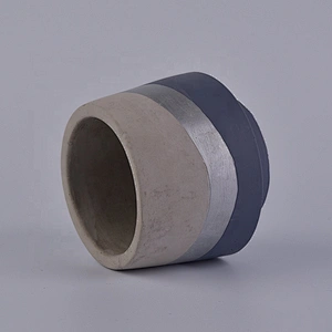400ml Blue cement candle holders handmade printing candle tin home decoration
