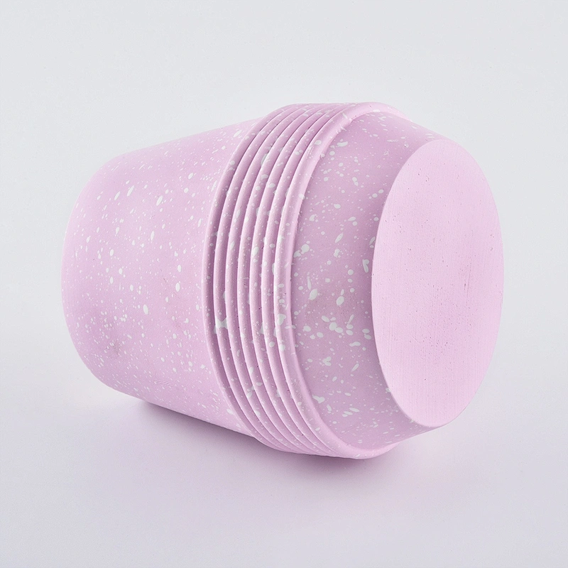 Sunny luxury empty pink concrete cement candle holder 10oz 20oz