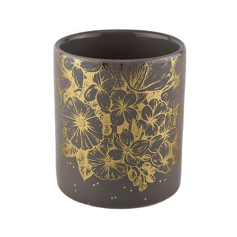 brown glazing glossy ceramic candle jars
