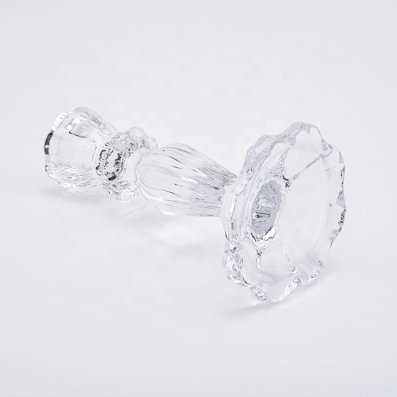 Clear crystal high candlestick glass votive candelabra living room decorative supplier