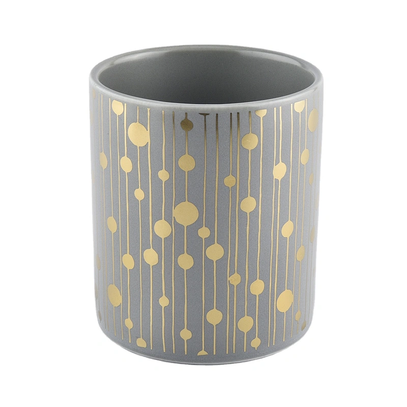 Wholesales unique custom grey porcelain ceramic candle vessel jar