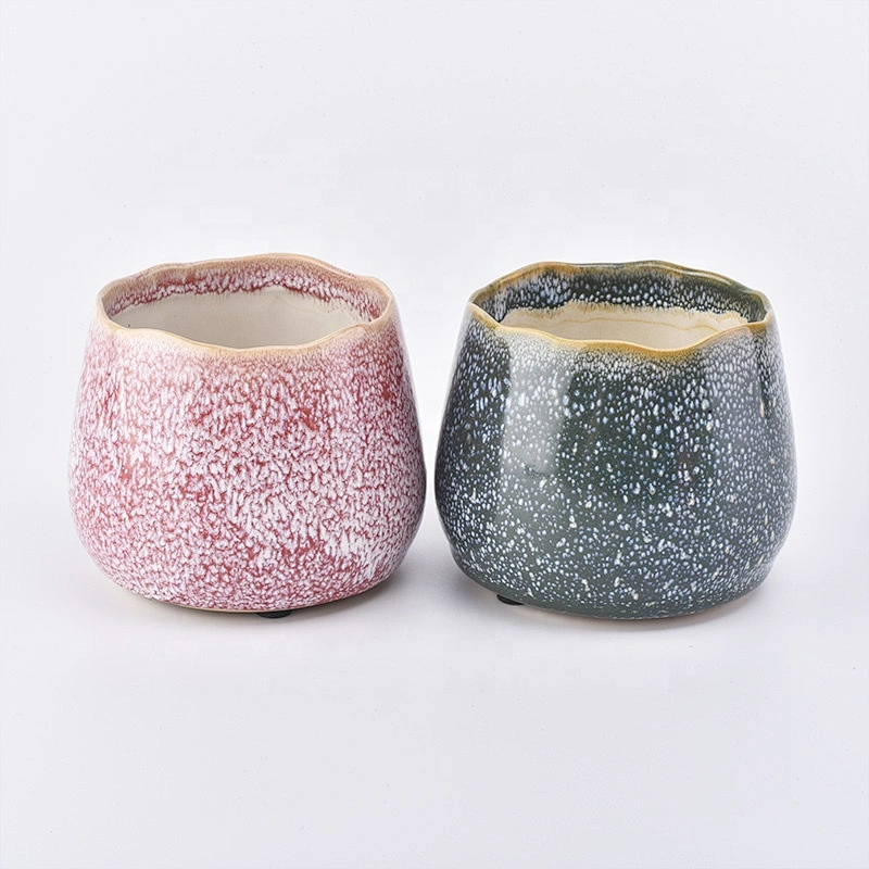 Wave ceramic candle holder glossy candle vessel wedding decor wholesale