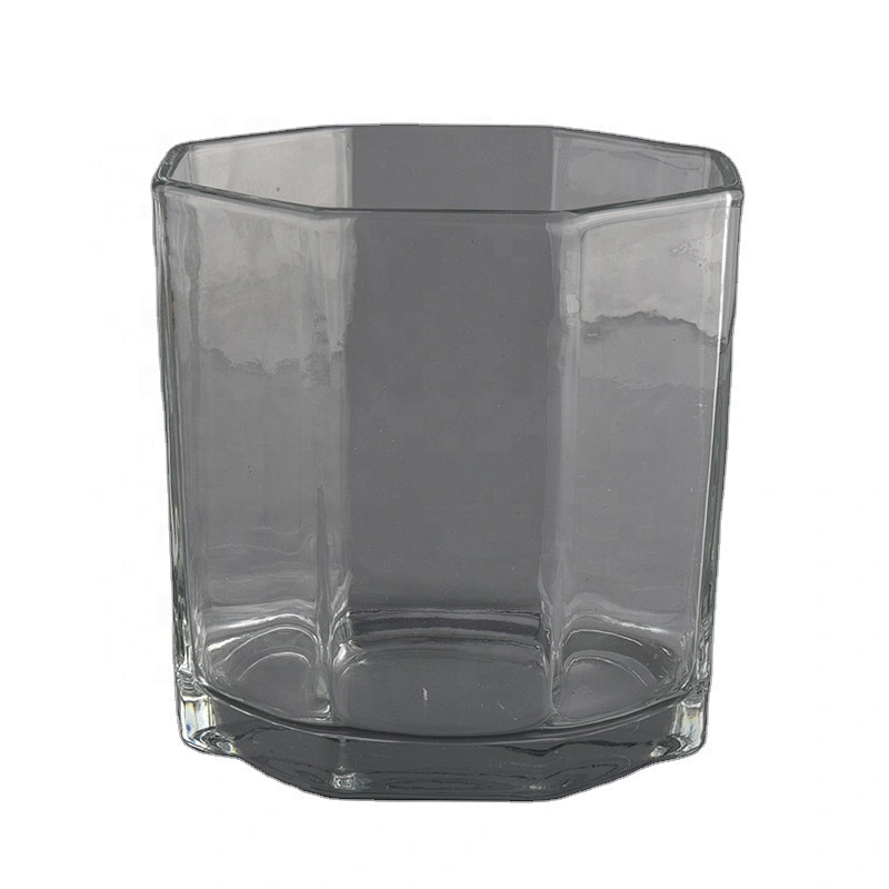 hexagonal glass candle jars with large capacity
