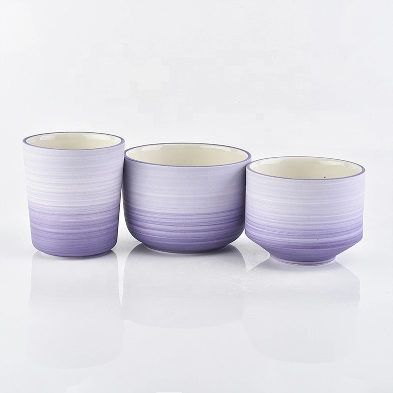 Unique votive gradient color matte ceramic candle holder wholesale home decor