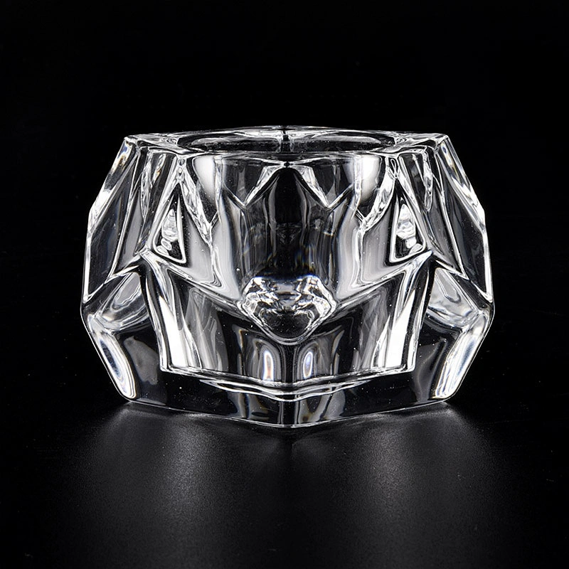 Wholesales tealight geometric crystal glass candle jars