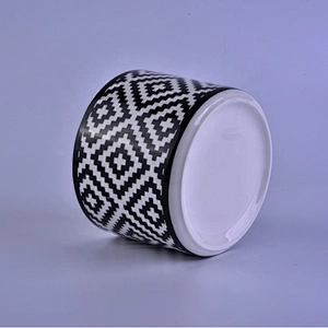luxury soy wax modern black ceramic candle jars round