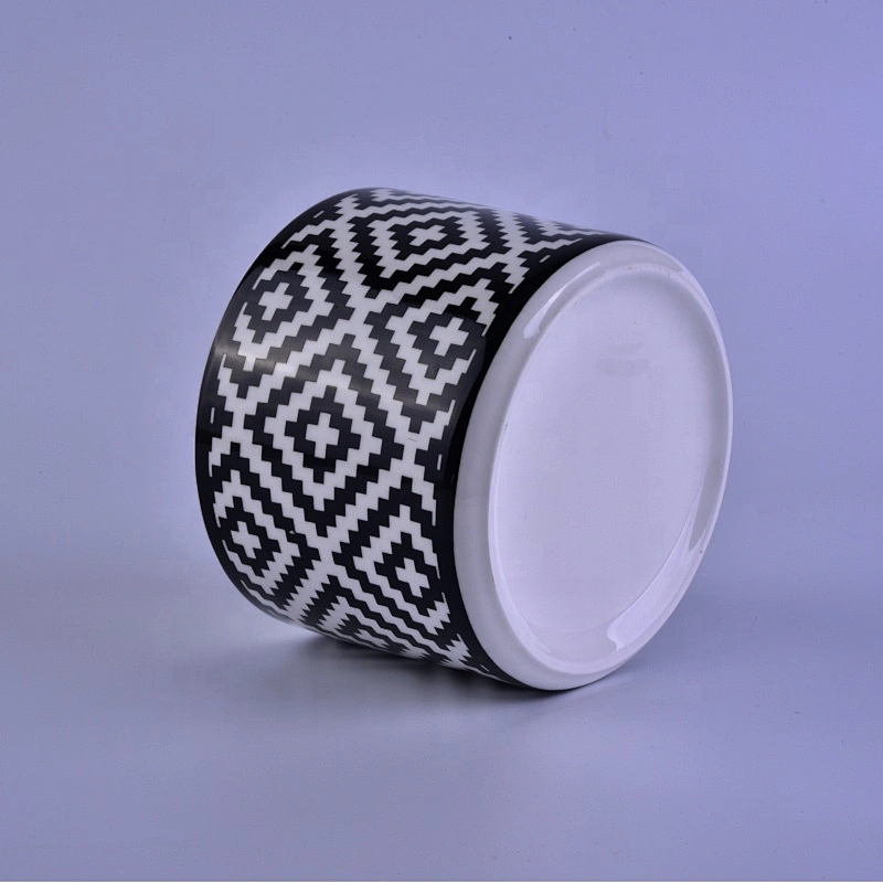 luxury soy wax modern black ceramic candle jars round