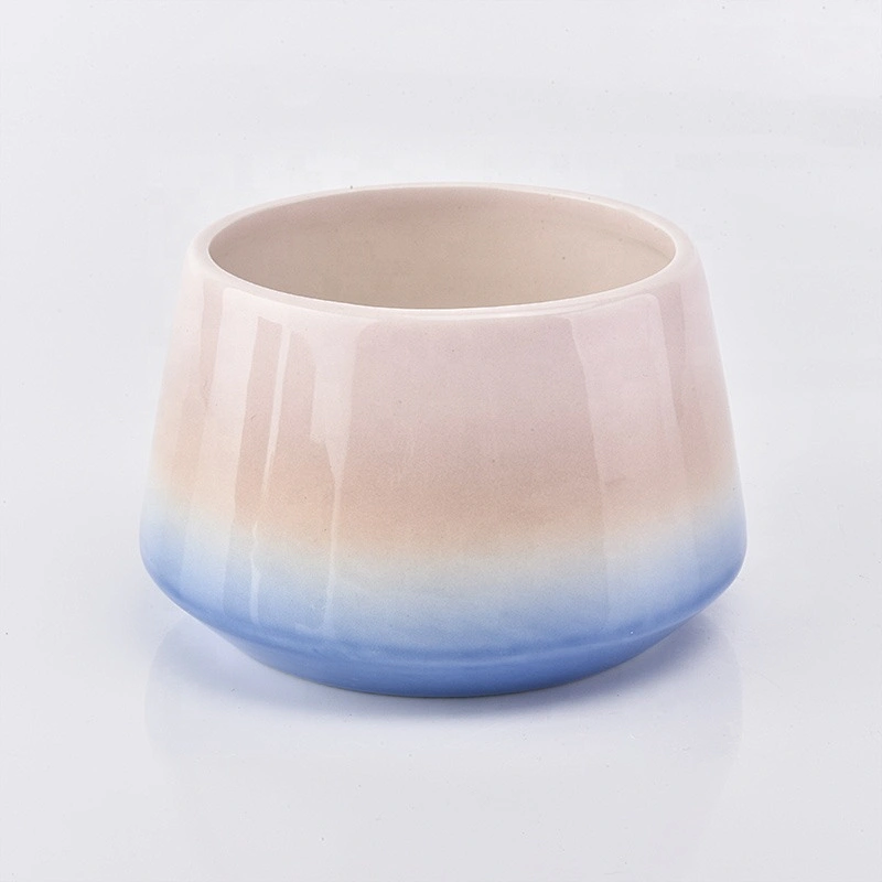 Rainbow ceramic candle container iridescent candle jars wedding centerpieces decoration