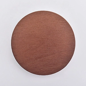 Chocolate wooden lids for glass candle jar supplier