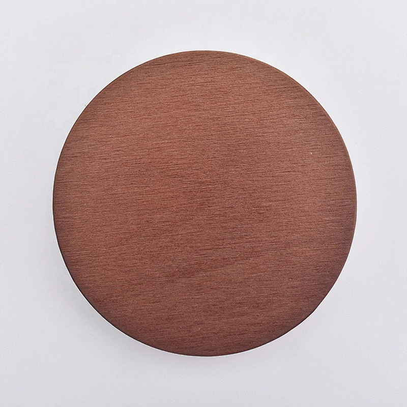 Chocolate wooden lids for glass candle jar supplier