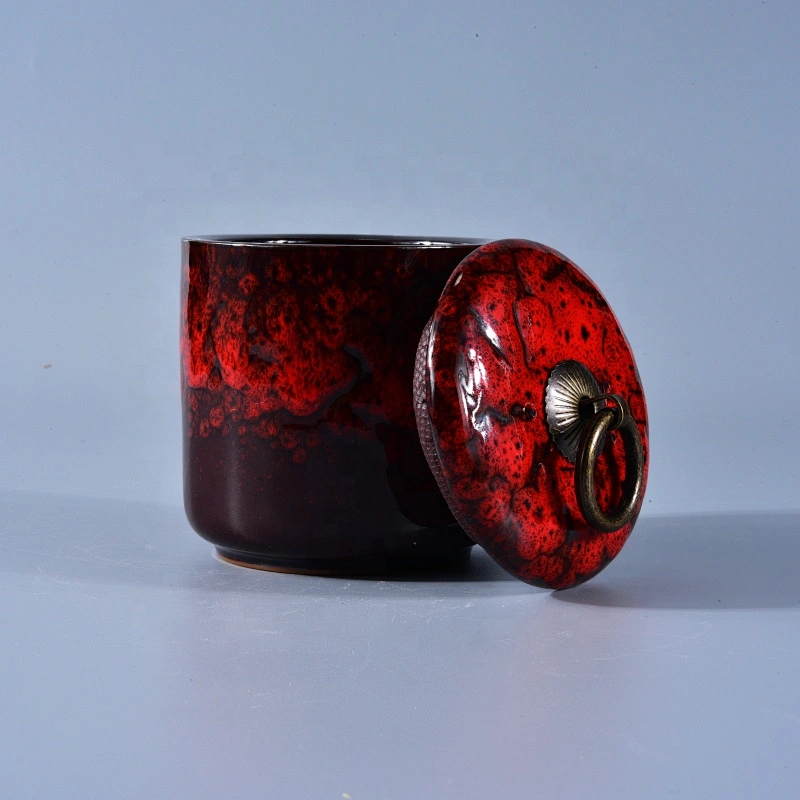 Custom luxury ceramic candle holders with lid home decor