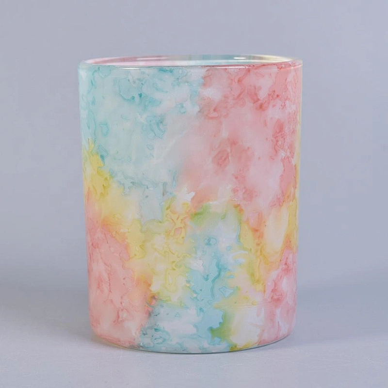 Sunny new design Luxury cylinder ceramic Multicolored candle jar bulk