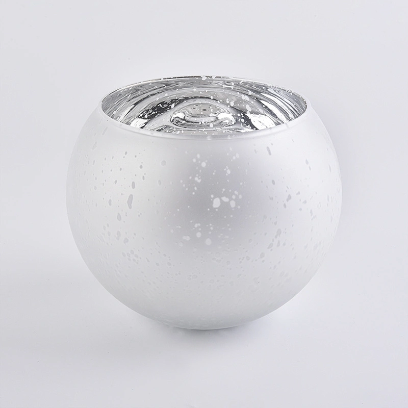 round silver glass candle container mercury glass jars for candle making