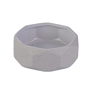 Sunny grey luxury Polygon tealight ceramic candle jar
